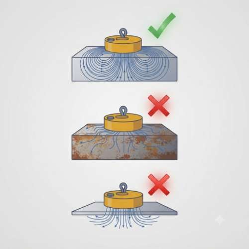 Nam châm nâng hàng bị yếu lực hút?