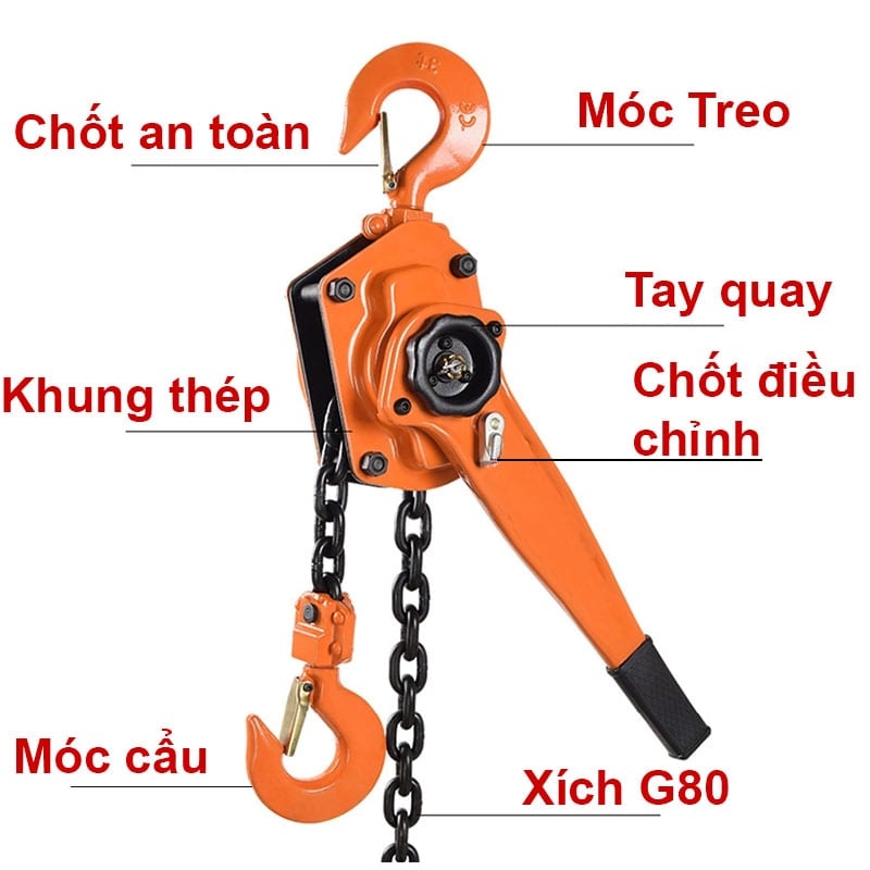 Pa lăng lắc tay Nitto VR 6 tấn 1,5 mét